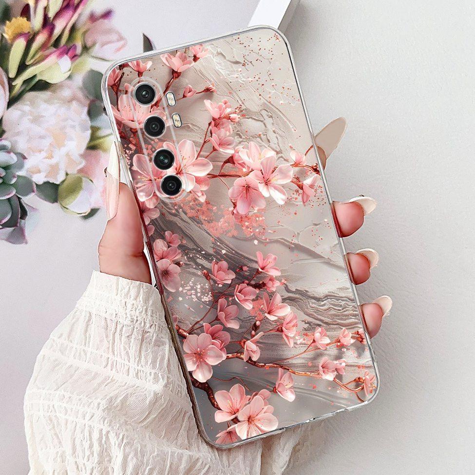 Clear For Xiaomi Mi Note 10 Lite Case Cover Luxury Butterfly Love Fashion Flowers Cool Lion Funny Painted 6.47''