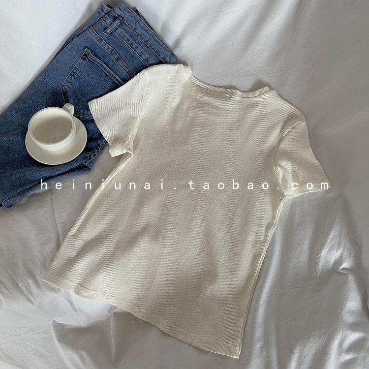 

Women s 2024 Trend: Ice Silk Slim Fit Cropped T-Shirt with Regular Shoulders and Short Sleeves in Solid Colors Extra Large