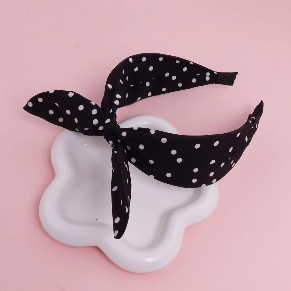Polka Dot Fabric Bow Headband: Versatile Wide Edge Hair Accessory for Women