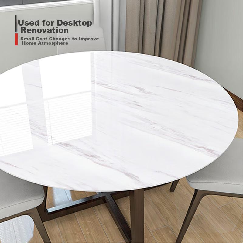 FOOJO Kitchen Oil-Proof Sticker, Self-Adhesive Waterproof Wall Sticker, Stove Countertop Cabinet Door, 60cm*5m, Marble Pattern, Jazz White
