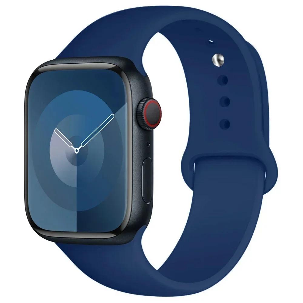Silicone Sport Band For Apple Watch Strap49mm 44mm 45mm 40mm 41mm 42mm 38mm Bracelet Iwatch Series9 8 7 6 5 4 3SE Ultra 2 Correa