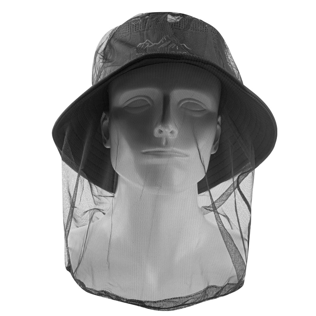 

1Pc Ultra Large & Long Extra Fine Holes Mesh Soft Durable Fly Screen Premium Mosquito Insect Head Net Face Protector Camping Cap чёрный