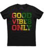 Good Vibes Only Rasta Reggae Roots Mens Short Sleeve New Cotton Black T-shirt