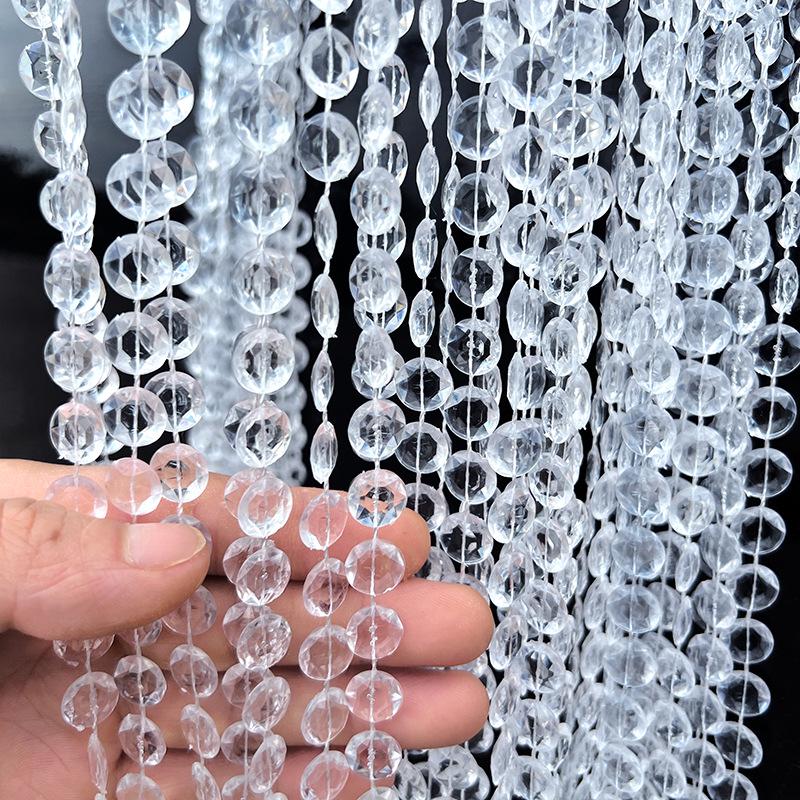11mm UFO Disc Acrylic Beaded Curtain for Wedding Décor, Ceiling Hanging, and Aisle Runner.