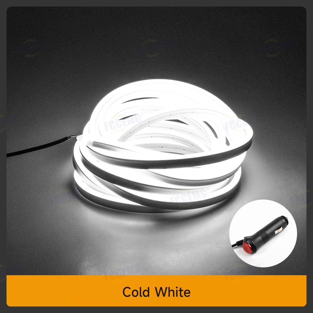 LED Car Trunk Lighting Strip With Cigar Magnetic Induction 5M Free-Cut Waterproof Soft Decorative Light For New Energy Vehicles