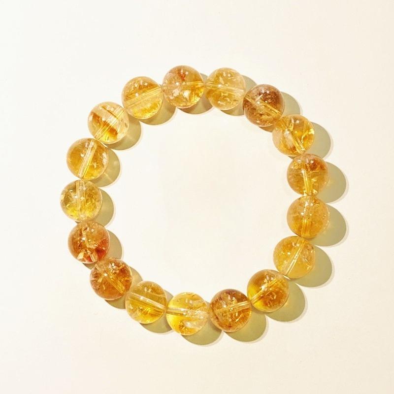 Natural Yellow Topaz Bracelet, Glittering Ice-flake Bracelet, Symbiotic Lucky Charm Bracelet