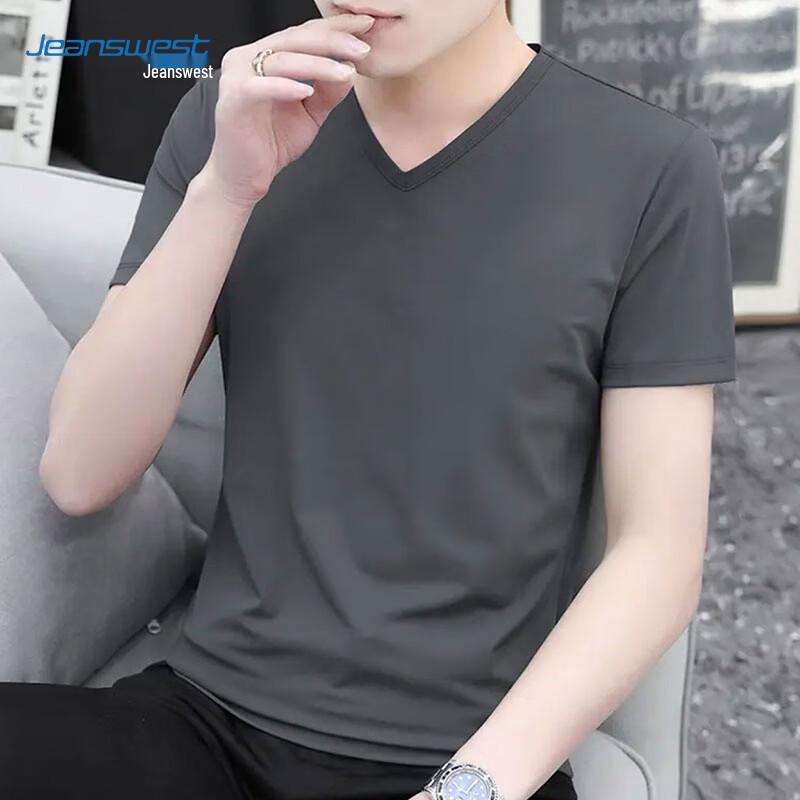 Jeanswest Men's Ice Silk Breathable Short-Sleeve T-Shirt
