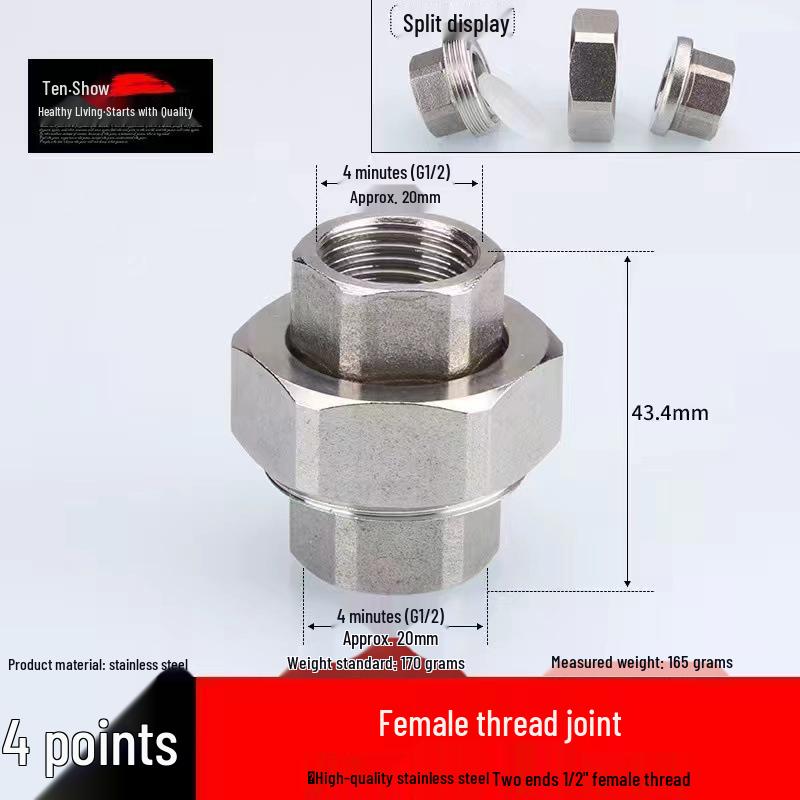 Oțel Inoxidabil Tee Cot Reductor cu Filet Interior: Accesoriu conductă instalații sanitare 6 puncte la 4 puncte