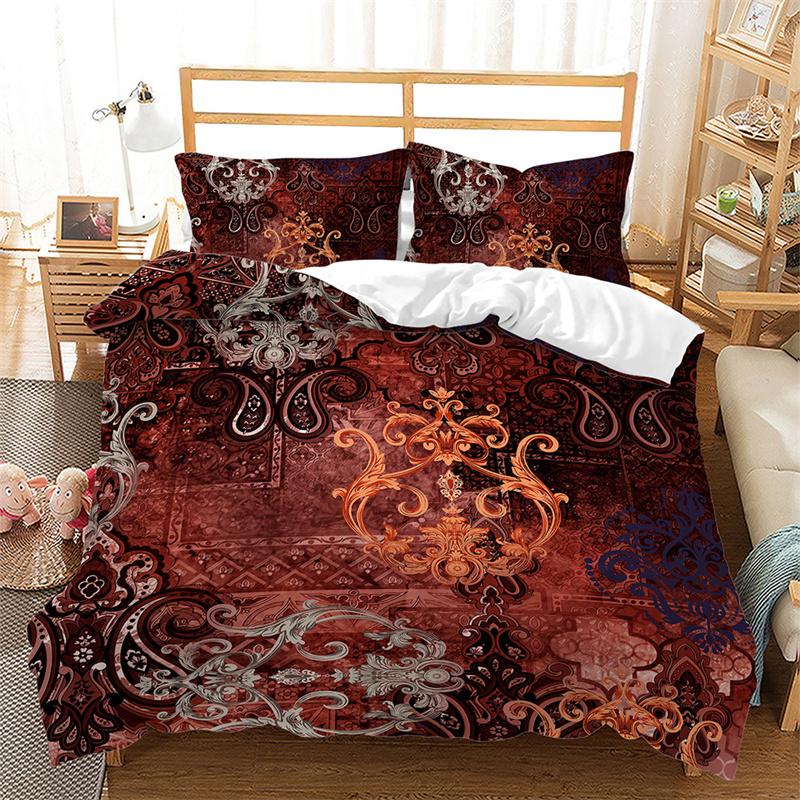 Geometric Duvet Cover Abstract Marble Bedding Set Microfiber Vintage Exotic Floral Pattern Comforter Cover Twin King Single Size