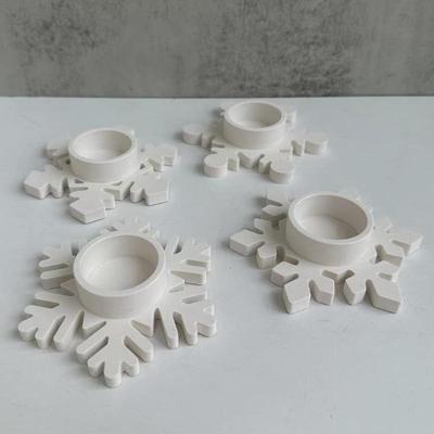 NEW DIY Snowflake Candle Holder Silicone Mold Handemade Plaster Epoxy Resin Candle Holder Casting Mold Home Decor Christmas'day Gift