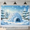 Cozy Winter Forest Scene Tapestry Nordic Cabin Art Snow Covered Trees Holiday Xmas Home Decor Wall Hanging Print