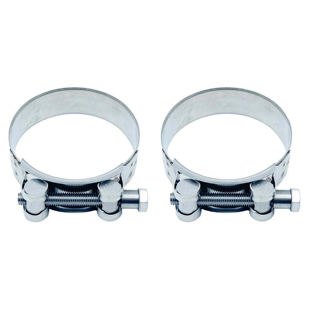 Nanarico Muffler Clamp Bike Bolt Pipe Hose Clamp Silencer Stainless Steel Band Muffler Band Exhaust Pipe 52-55mm Set of 2