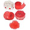 4 Yards Red Printing Polyester Lace Accessories  Gift Wrapping Tape Christmas Tie Ribbon Festival