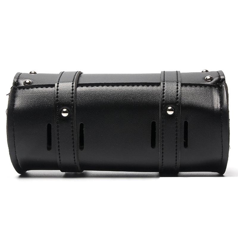 Leather Motorcycle Saddlebags Storage Tool Bag Universal Fork Bags Easy Install