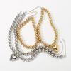 Layered Faux Pearl Necklace Gold-Tone Heart Pendant, Imitation Pearl Zinc Alloy Bead Chain, Statement Stackable Choker For Women Daily Wear & Gifting