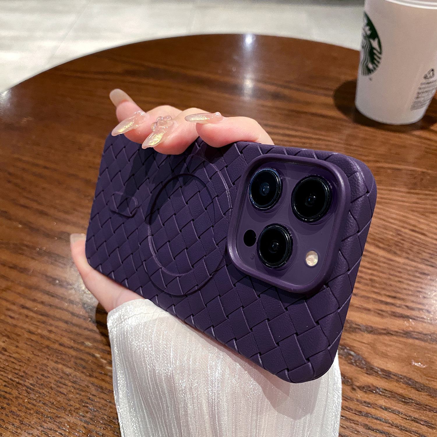 

Силиконовый магнитный чехол для iPhone 14 Pro Max с тканым узором и технологией рассеивания тепла 11 Pro Max