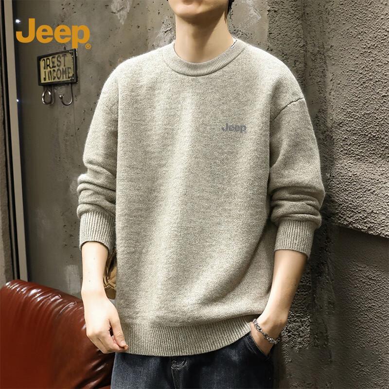 JEEP Men's Winter Fleece-Lined Pullover Sweater