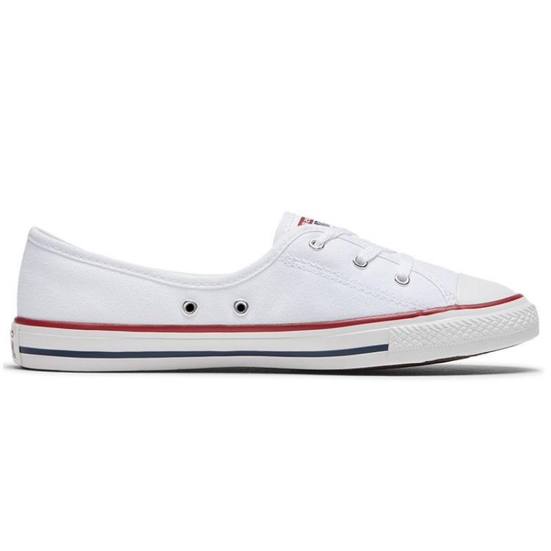 Converse Chuck Taylor All Star Dentelle Ballet Chaussures Basses en Toile pour Femme Confort Polyvalent Blanc 566774C