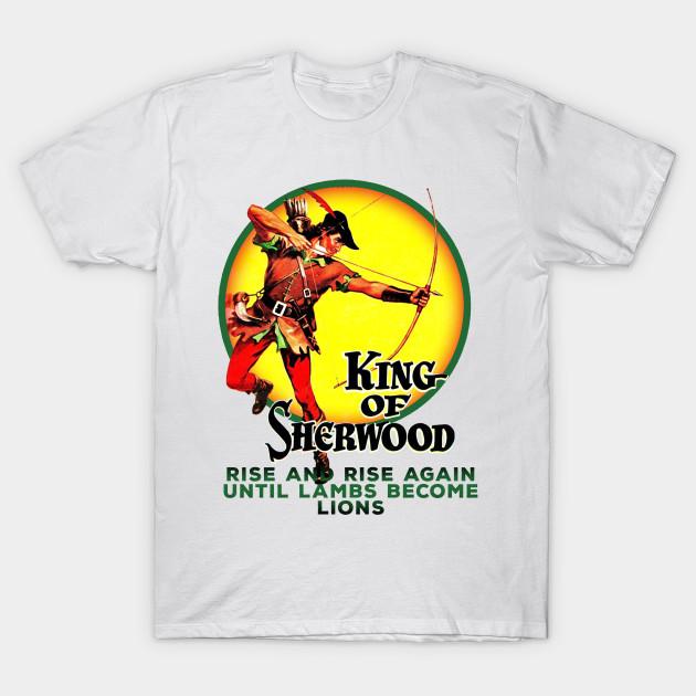 

Men Black Print T-shirt Robin Hood King Of Sherwood Comic Book Style No-Cut Transfer Paper Print Cotton Tshirt 2XL белый