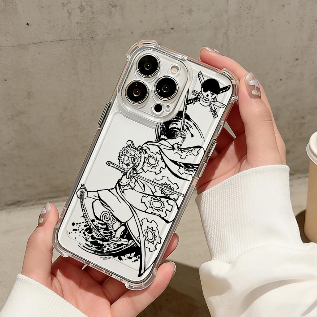 Anime Luffys Zoros Phone Case For iPhone 17 16e 16 15 14 13 12 11 Mini Air Pro Max X XR XSMax 7 8 Plus Anti Fall Clear
