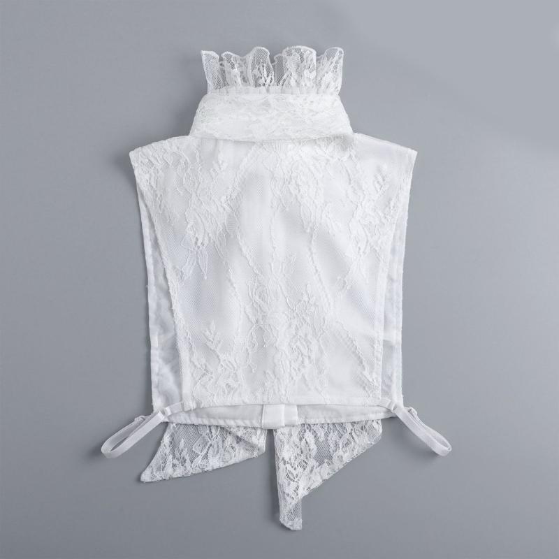 Lace Flower False Collar For Women Sheer Detachable Ruffle Collar Neck Decorative Accessory for Formal Occasion Outfit