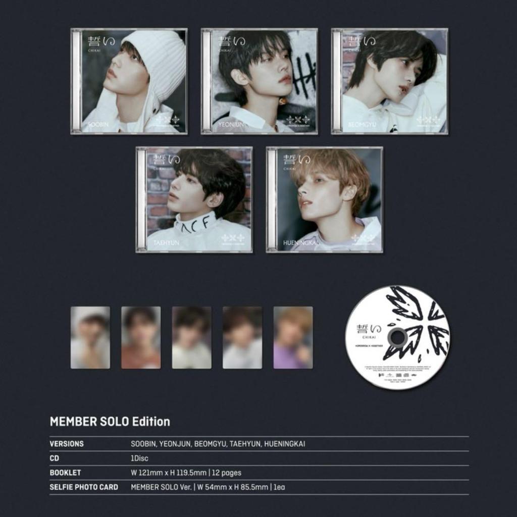 [USED] TXT Chikai Solo ver. 5-piece set with pre-order bonus trading card
