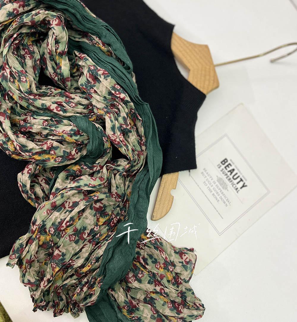 

Soft And Skin-friendly Cotton And Linen Scarf For Decorating The Neck зелёный