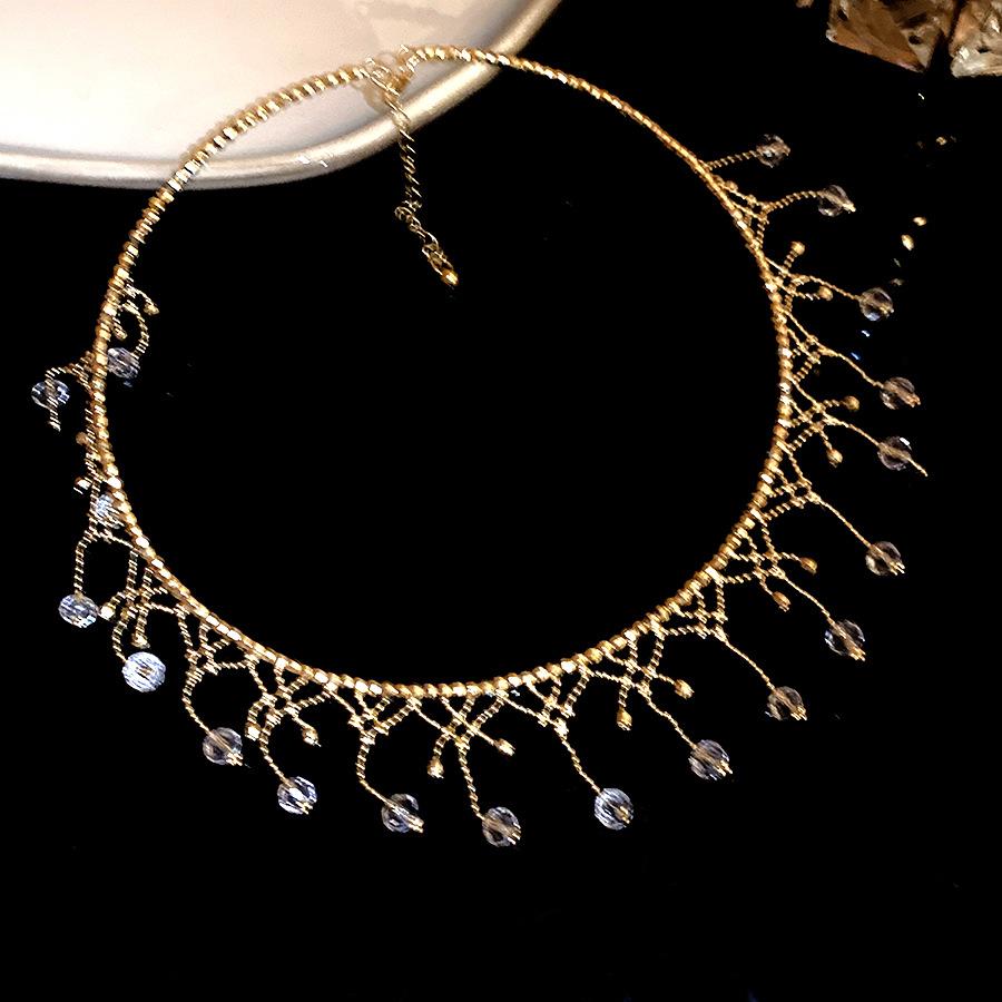 Lace Round Tassel Choker Necklace Retro Elegant Clavicle Chain Jewelry