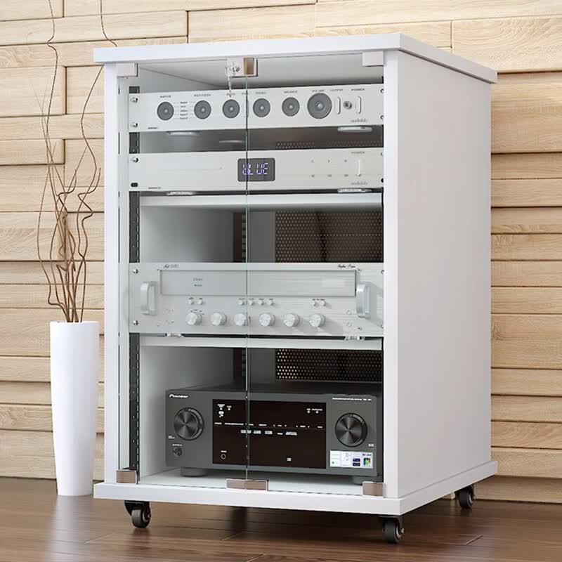 Shangliuxin 16U Audio Rack Cabinet with Glass Door