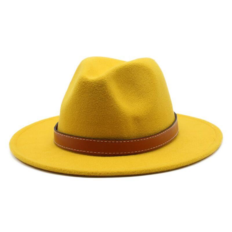 Top Hat British Classic Jazz Hat Wool Hat Big Eave Hat Flat Edge Hat For Men And Women