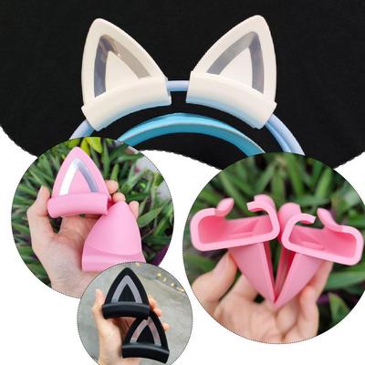 Kopfhörer-Zubehör Katzenohr für Kopfhörer Gaming-Headsets Befestigung Stereo-Headset-Dekoration Leichter Silikon-Anhänger