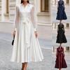 GMXIA Moda Donna Autunno Inverno Scollo a Polo Manica Lunga Colore Unico Stampa Vestiti Casual