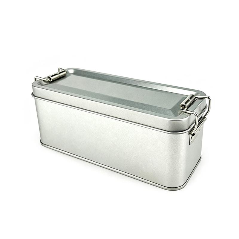 Stabile Rechteckige Blechdose mit Deckel zur Aufbewahrung von Kuchen, Tee-Verpackung, Reise-Kleinteile-Organizer