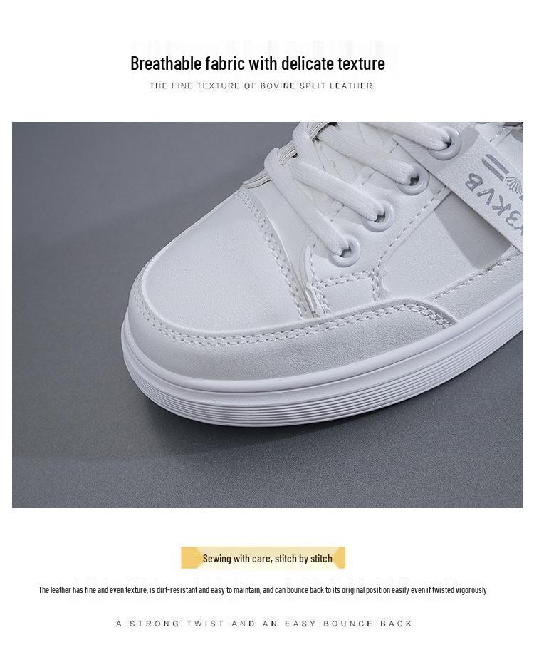 2025 Spring Korean Fashion Women's Non-Slip White Soft Sole Trendy Board Shoes