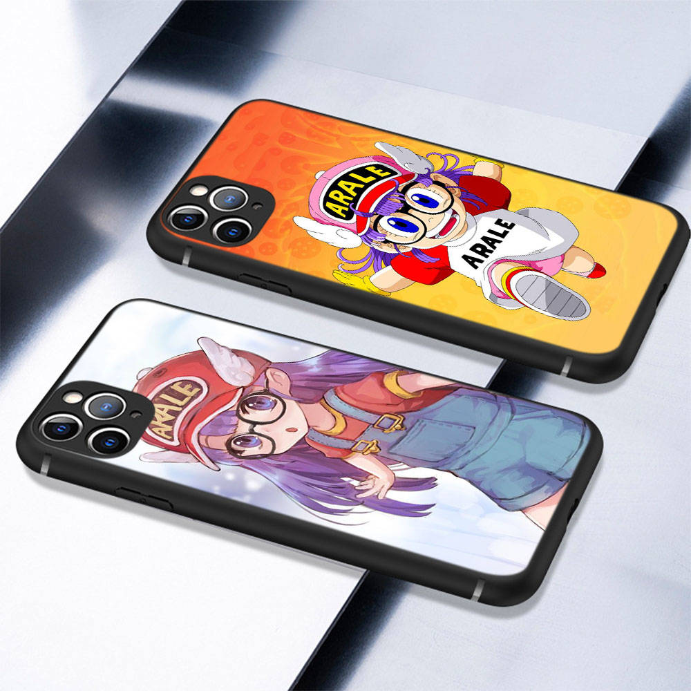 DT34 Dr. Slump Arale Case for iPhone 16 15 Plus 14 13 12 11 Pro 8 7 6S 6 SE 5S X XR XS Max Realme C30 C33 C31 9I Huawei P30 Black Soft Cover