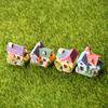 Mini House Micro Landscape Miniature Resin Village House Figurine Tiny Bonsai Terrarium Crafts for Dollhouse Fairy Garden Flowerpots Fish Tank Decor