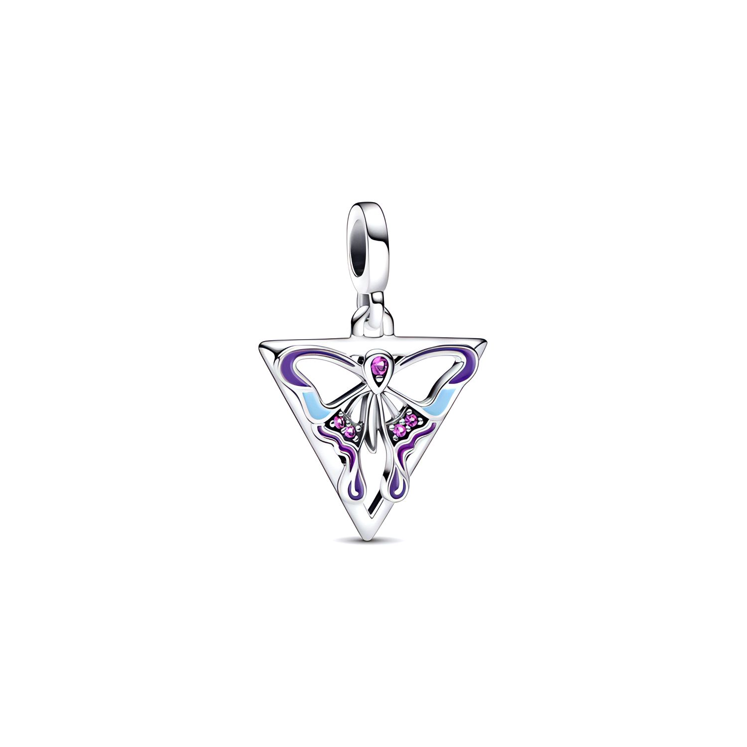 Pandora Butterfly Medal Personalized Fashion 3D 925 Silver Crystal Enamel Jewelry Accessories Women Jewelry Accessories 792306C01 Silver