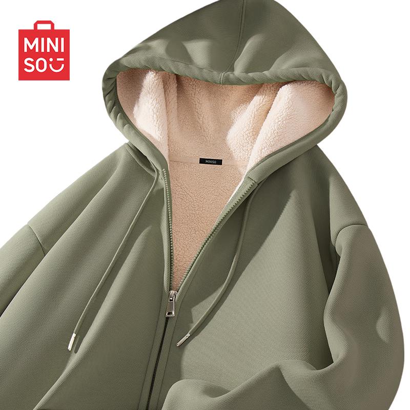 MINISO Men s Heavyweight Fleece Lined Zip-Up Hoodie 3XL 3295₽