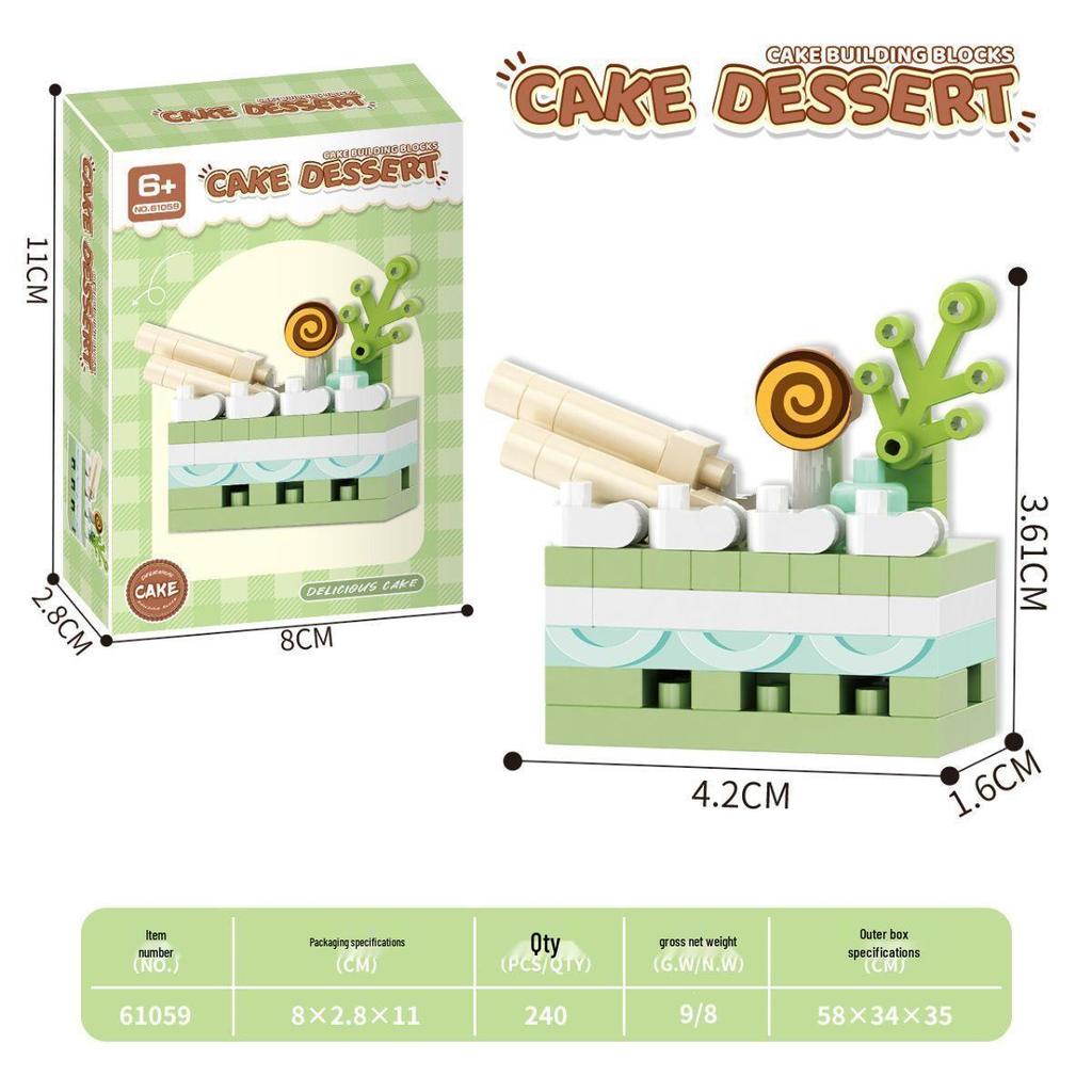 Xiaohongshu-Style Birthday Cake Building Blocks: Educational Toy for Boys and Girls