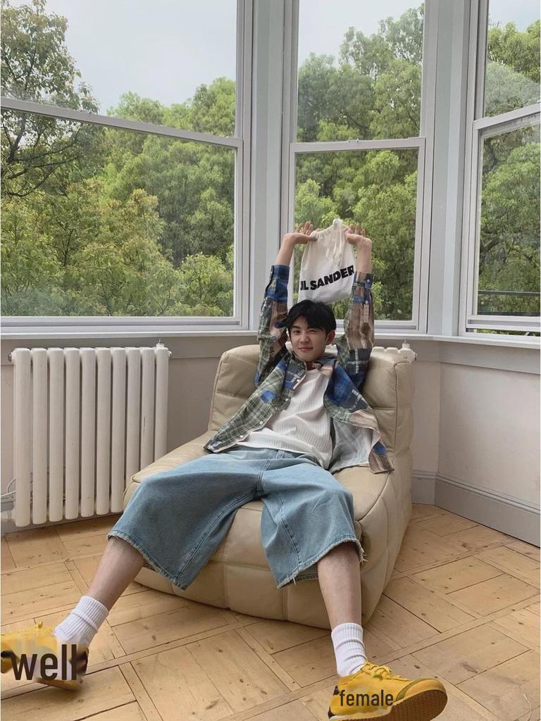 Unisex Yellow Plaid Shirt Jacket – Casual Retro Spring/Autumn Top