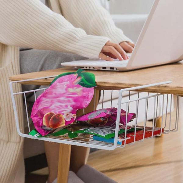 Multipurpose Hanging Iron Wire Basket Kitchen Organizer Cabinets Desks Storage Basket Rack L/M