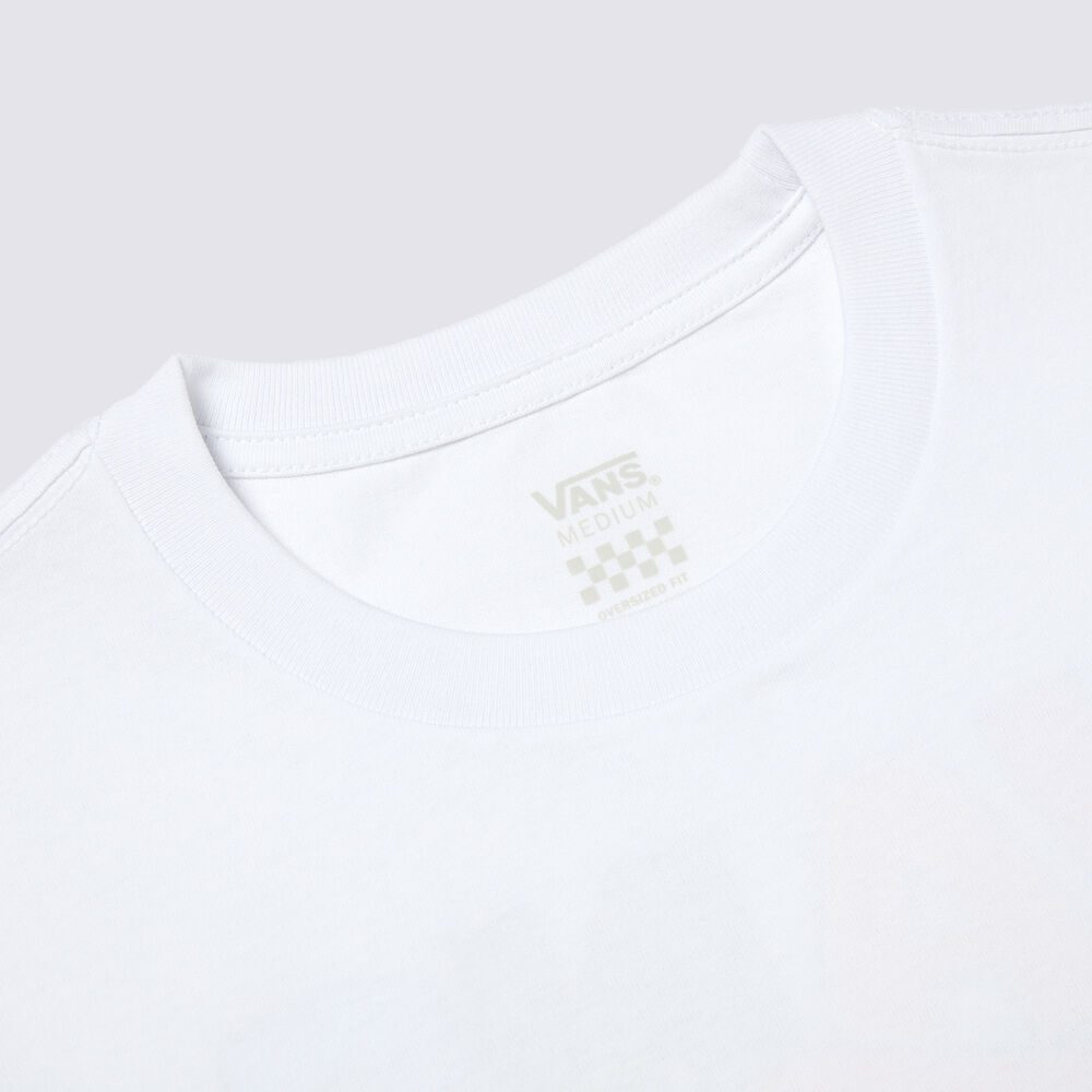 Vans T Shirts Women's White Crew Neck Moderate Straight Fit VN000C0SWHT
