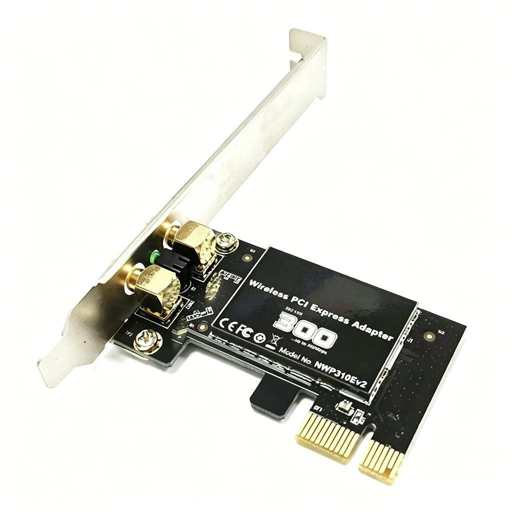 KEBIDUMEI 300Mbps PCI-E Wireless Adapter RTL8192 NWP310E Network Card 2.4G 802.11N WiFi Adapter for Desktop Windows 7/8/10/11