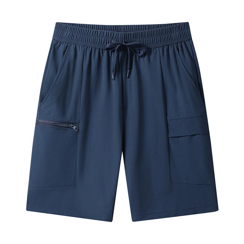 Pracovní kraťasy z ledového hedvábí pro muže na léto, tenký střih, velká velikost, volné, rychleschnoucí, ležérní tříčtvrteční kalhoty, pánské svrchní oblečení, sportovní kraťasy
