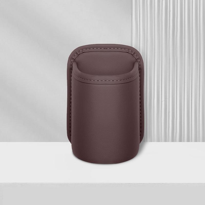 

Car Door Cup Holder Leather Storage Bag Universal Back Clip Design Drink Rack Organizer Box Waterproof Seat Back Storage Pocket S коричневый