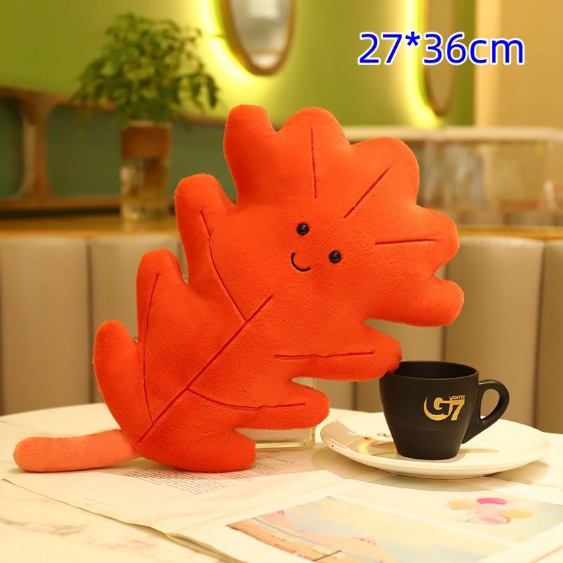 Creatieve Simulatie Bladeren Gevuld Zacht Plantenkussen Kawaii Esdoornblad Groen Blad Pluche Poppen Bladeren Kussen Huis Sofa Decoratie