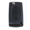 3 Button Flip Key Shell with Pre-Cut HU83 Blade CE0536 for Peugeot for Citroen No Electronics