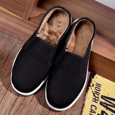 Zapatos de algodón de invierno tela vieja de Pekín suelas de lasaña zapatos de tela negra suelas de goma imitación de neumáticos zapatos de tela de algodón para hombre zapatos de trabajador zapatos de algodón