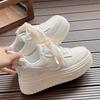 Spring Women's Breathable White Casual Sneakers Versatile Platform Thick-Soled Casual Shoes  Lightweight & Fashionable