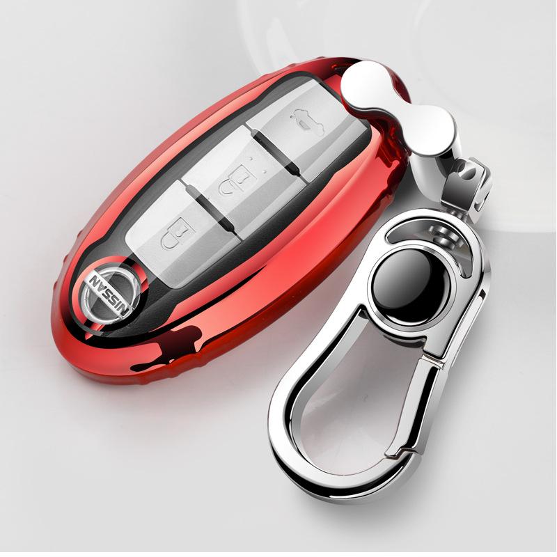 Suitable for Nissan Tiida Qashqai Nissan Qijun Bluebird Teana Xuanyi Car TPU Key Case Case Buckle